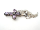 Amethyst Cross Pendant Necklace 18" - The Jewelry Lady's Store