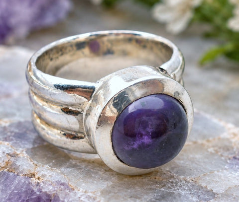 Amethyst Gemstone Ring Sterling Silver Size 7