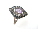 Amethyst & Sapphire Sterling Ring Size 8 - The Jewelry Lady's Store