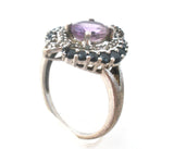 Amethyst & Sapphire Sterling Ring Size 8 - The Jewelry Lady's Store