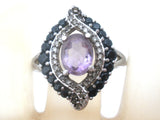 Amethyst & Sapphire Sterling Ring Size 8 - The Jewelry Lady's Store