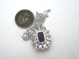 Amethyst & Diamond Necklace 18" Sterling Silver - The Jewelry Lady's Store