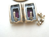 Amethyst & Marcasite Earrings Sterling Silver - The Jewelry Lady's Store