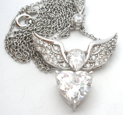 Angel CZ Sterling Silver Lavalier Necklace by Key Star