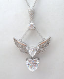 Angel CZ Sterling Silver Lavalier Necklace by Key Star - The Jewelry Lady's Store