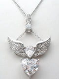 Angel CZ Sterling Silver Lavalier Necklace by Key Star - The Jewelry Lady's Store