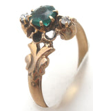 Antique Emerald & Diamond Ring 14K Gold - The Jewelry Lady's Store