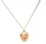 Antique Paste Heart Pendant Gold Filled Necklace - The Jewelry Lady's Store