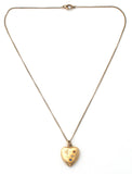 Antique Paste Heart Pendant Gold Filled Necklace - The Jewelry Lady's Store