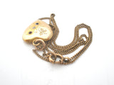 Antique Paste Heart Pendant Gold Filled Necklace - The Jewelry Lady's Store