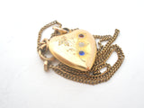 Antique Paste Heart Pendant Gold Filled Necklace - The Jewelry Lady's Store