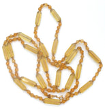 Art Deco Amber Flapper Bead Necklace 49"