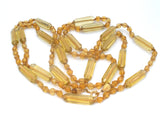 Art Deco Amber Flapper Bead Necklace 49"