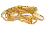 Art Deco Amber Flapper Bead Necklace 49"