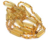 Art Deco Amber Flapper Bead Necklace 49"