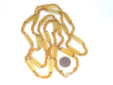 Art Deco Amber Flapper Bead Necklace 49"