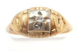 Art Deco Diamond Ring 14K Gold Size 6.5 - The Jewelry Lady's Store