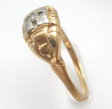 Art Deco Diamond Ring 14K Gold Size 6.5 - The Jewelry Lady's Store