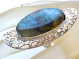 Arya Sterling Silver Labradorite Knuckle Ring Size 7.5