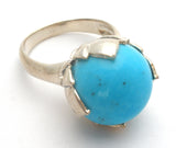 Barse Flower Turquoise Ring Sterling Silver Size 9
