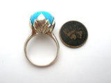 Barse Flower Turquoise Ring Sterling Silver Size 9