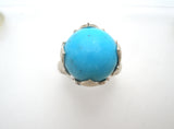 Barse Flower Turquoise Ring Sterling Silver Size 9