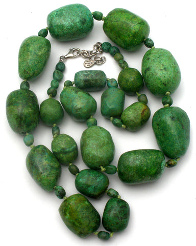 Barse Green Turquoise Bead Necklace 33"