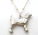 Beagle Dog Pendant Necklace Sterling Silver 16" - The Jewelry Lady's Store