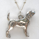 Beagle Dog Pendant Necklace Sterling Silver 16" - The Jewelry Lady's Store