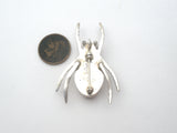 Beatle Bug Brooch Sterling Silver Insect Pin