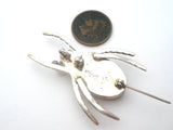 Beatle Bug Brooch Sterling Silver Insect Pin