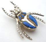 Beatle Bug Brooch Sterling Silver Insect Pin