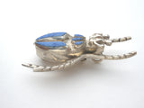 Beatle Bug Brooch Sterling Silver Insect Pin