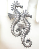 Beau Double Seahorse Brooch Sterling Silver Rare - The Jewelry Lady's Store