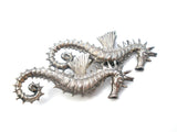Beau Double Seahorse Brooch Sterling Silver Rare - The Jewelry Lady's Store