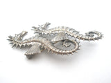 Beau Double Seahorse Brooch Sterling Silver Rare - The Jewelry Lady's Store