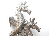 Beau Double Seahorse Brooch Sterling Silver Rare - The Jewelry Lady's Store