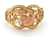 Beverly Hills 14K Rose & Yellow Gold Rose Ring Size 7