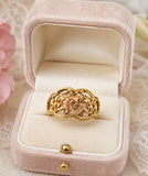 Beverly Hills 14K Rose & Yellow Gold Rose Ring Size 7