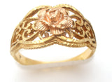 Beverly Hills 14K Rose & Yellow Gold Rose Ring Size 7