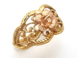 Beverly Hills 14K Rose & Yellow Gold Rose Ring Size 7