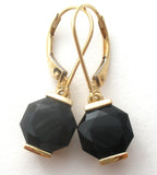 Black Onyx 14K Gold Dangle Earrings - The Jewelry Lady's Store