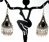 Black Onyx Chandelier Earrings Sterling Silver - The Jewelry Lady's Store