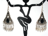 Black Onyx Chandelier Earrings Sterling Silver - The Jewelry Lady's Store