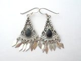 Black Onyx Chandelier Earrings Sterling Silver - The Jewelry Lady's Store