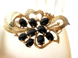 Black Onyx Vermeil Brooch Pin Vintage