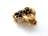 Black Onyx Vermeil Brooch Pin Vintage