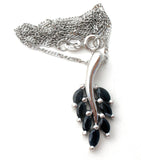 Black Onyx Leaf Necklace Sterling Silver - The Jewelry Lady's Store