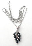 Black Onyx Leaf Necklace Sterling Silver - The Jewelry Lady's Store