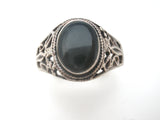 Black Onyx Sterling Silver Ring Size 13 - The Jewelry Lady's Store